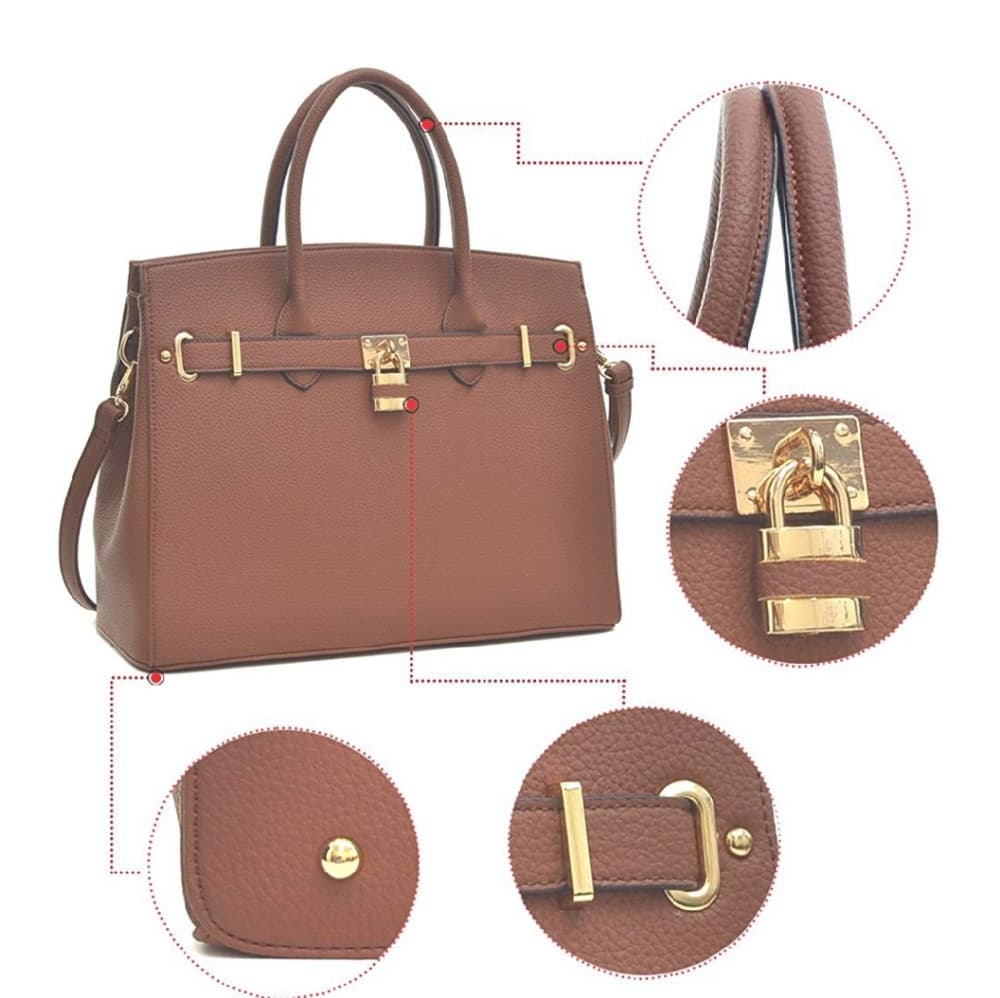 Top Handle Satchel Handbags Designer Tote - Thumbnail 2