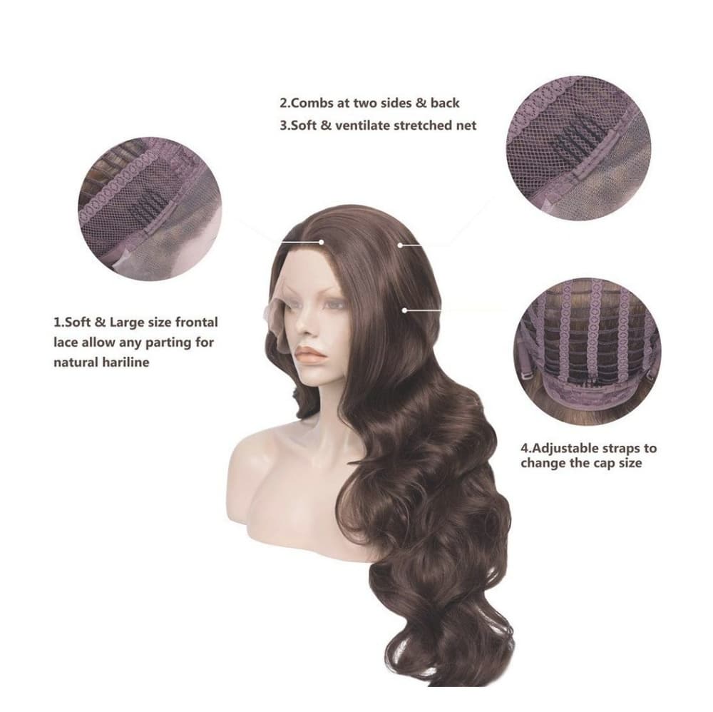 Brown Wavy Beauty Lace Front Wig - Thumbnail 2