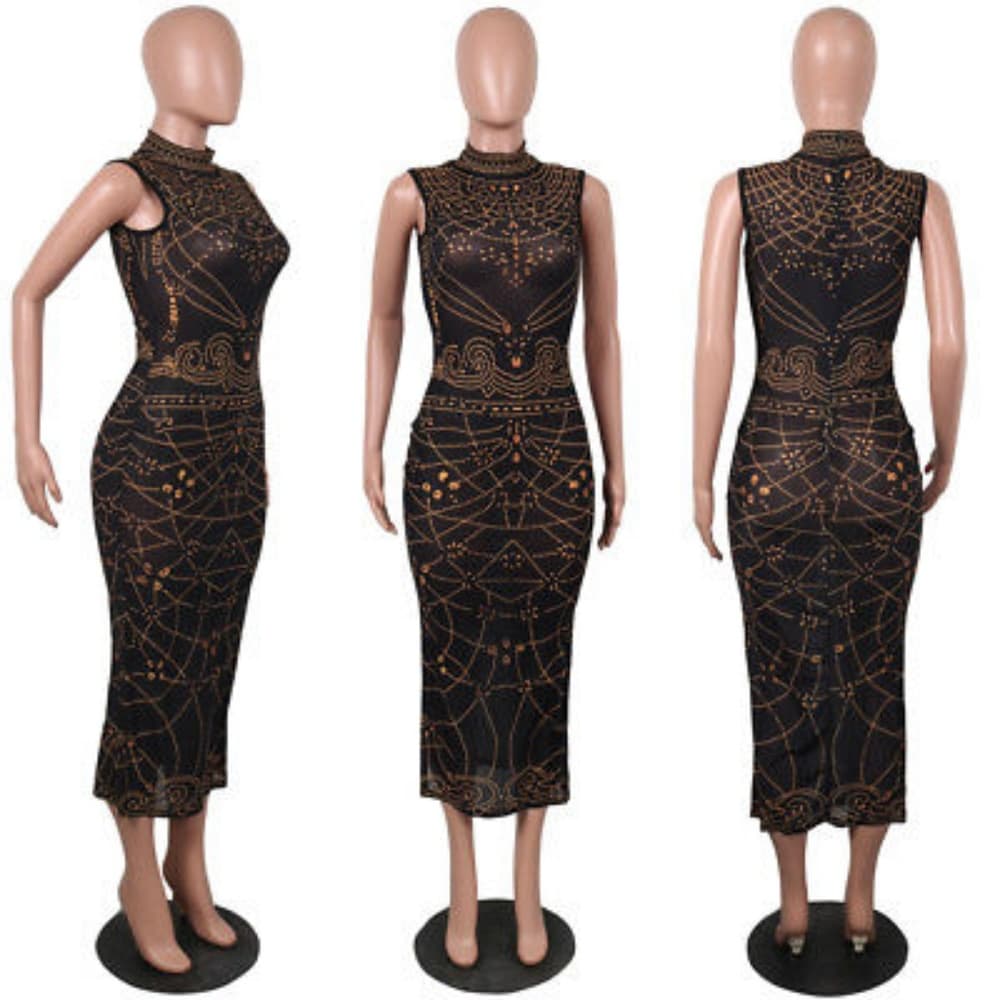 Beautiful Black Gold Dress-Stunning - Thumbnail 3