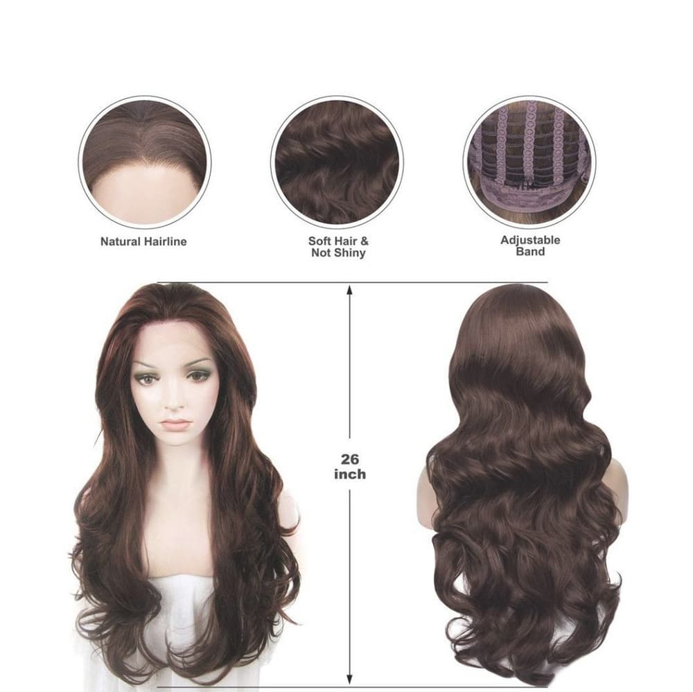 Brown Wavy Beauty Lace Front Wig - Thumbnail 3