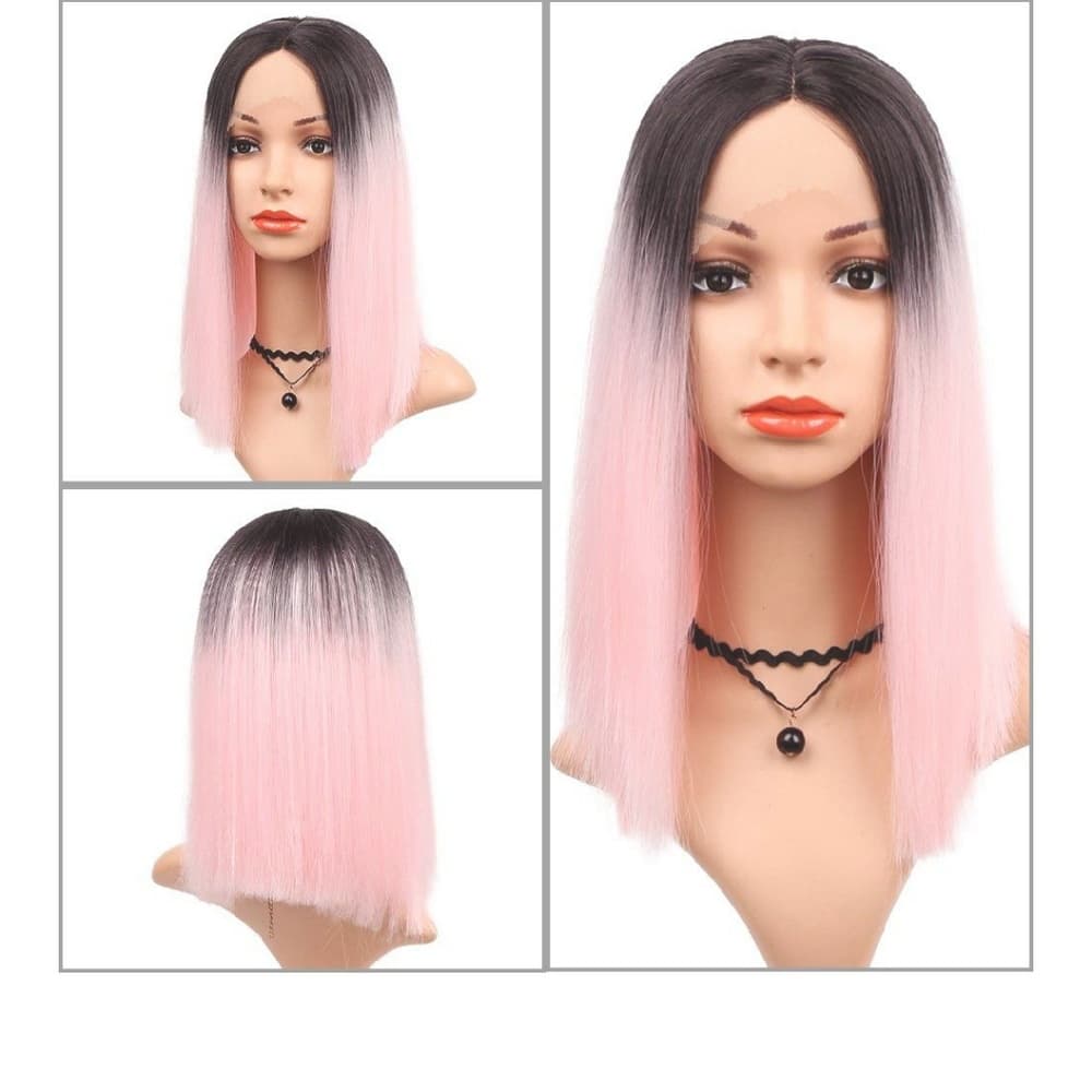 Ombre Pink Beauty Lace Front Wig - Thumbnail 5