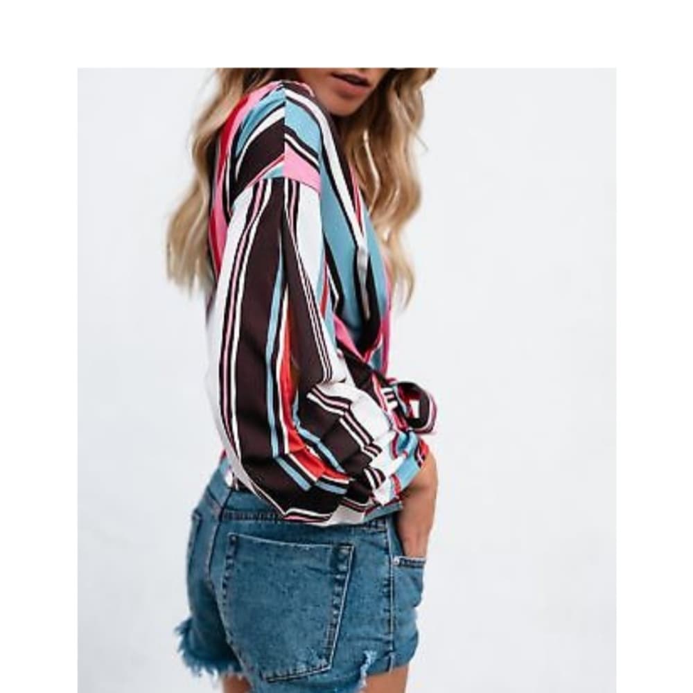 Beauty Colorful Striped Blouse - Thumbnail 5