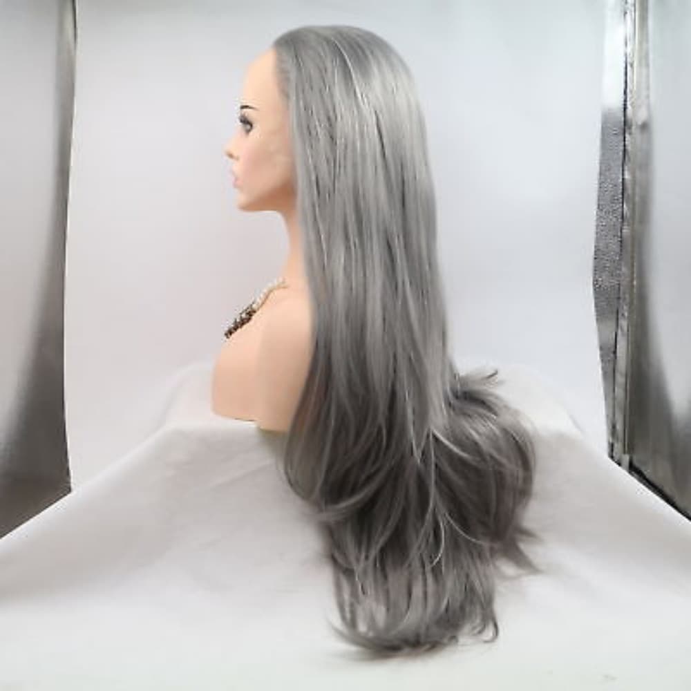 Dark Gray Beauty Lace Front Wig - Thumbnail 3