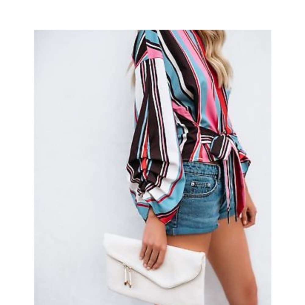 Beauty Colorful Striped Blouse - Thumbnail 6