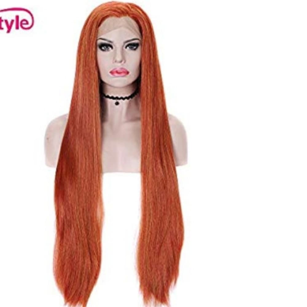 Copper Red Orange Lace Front Wig - Thumbnail 5