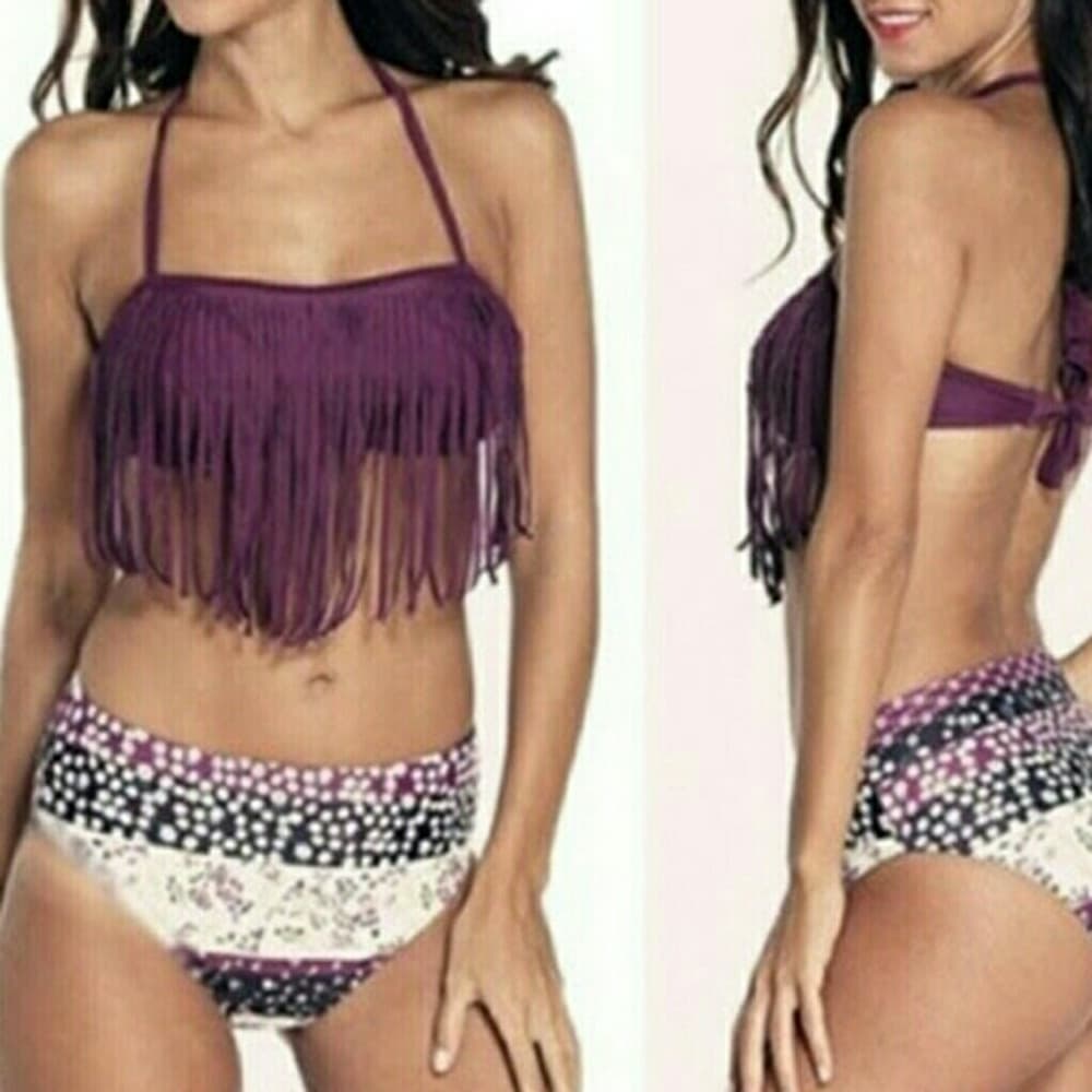 Women Sexy Bikini Padded Set Floral Swimsuit - Thumbnail 2