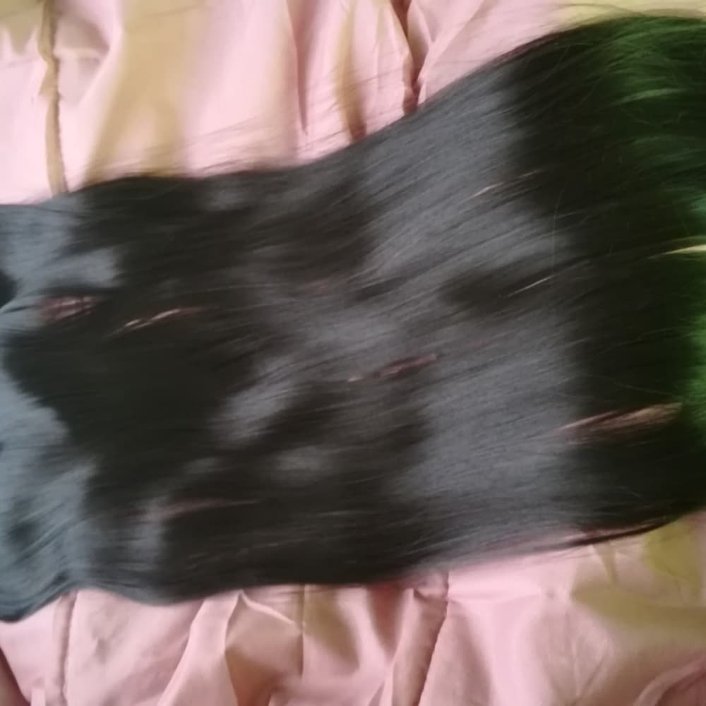 Black Straight Full Head clip in Extension - Thumbnail 5