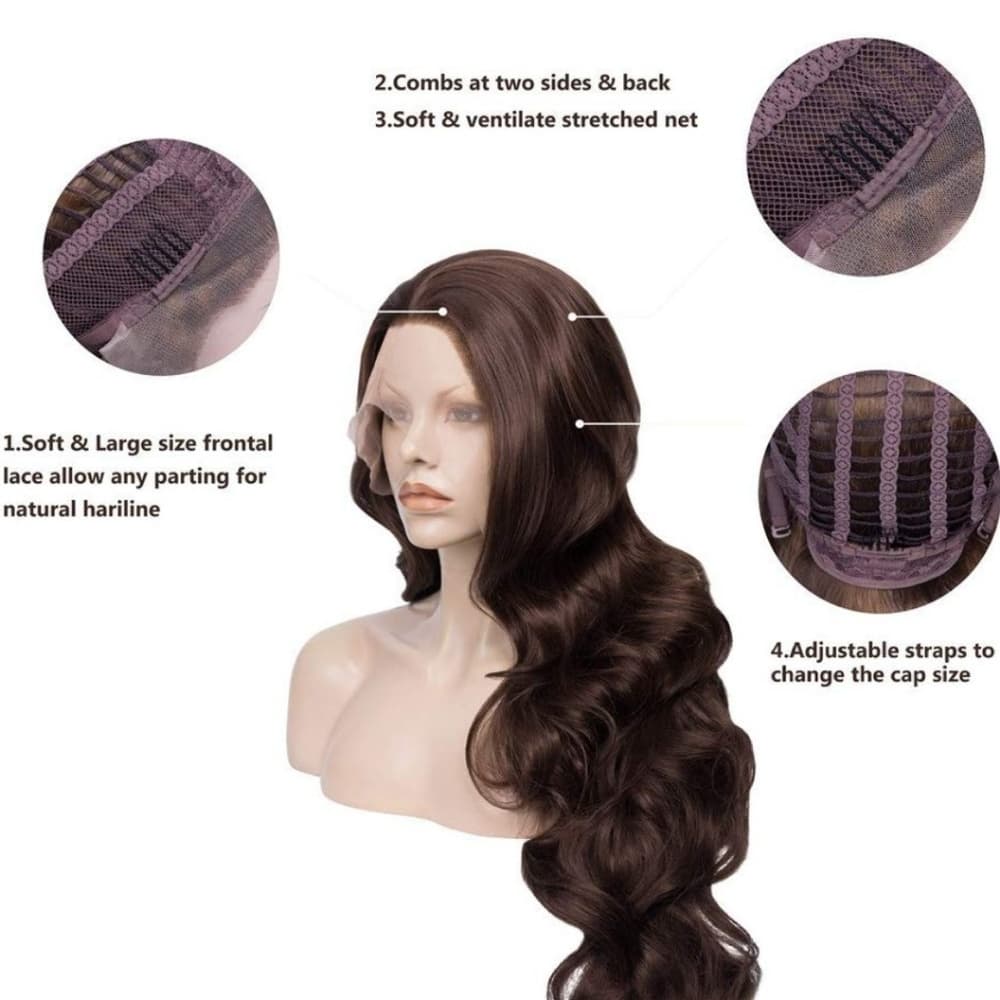 Brown Lace Front Wig - Thumbnail 2