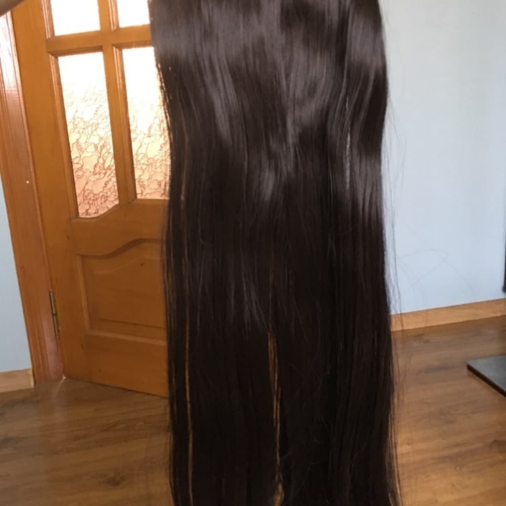 Black Straight Full Head clip in Extension - Thumbnail 7