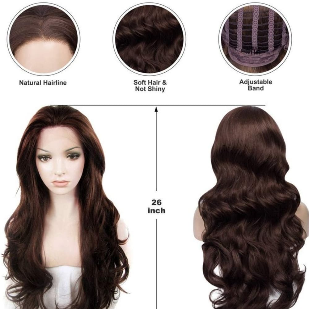 Brown Lace Front Wig - Thumbnail 3
