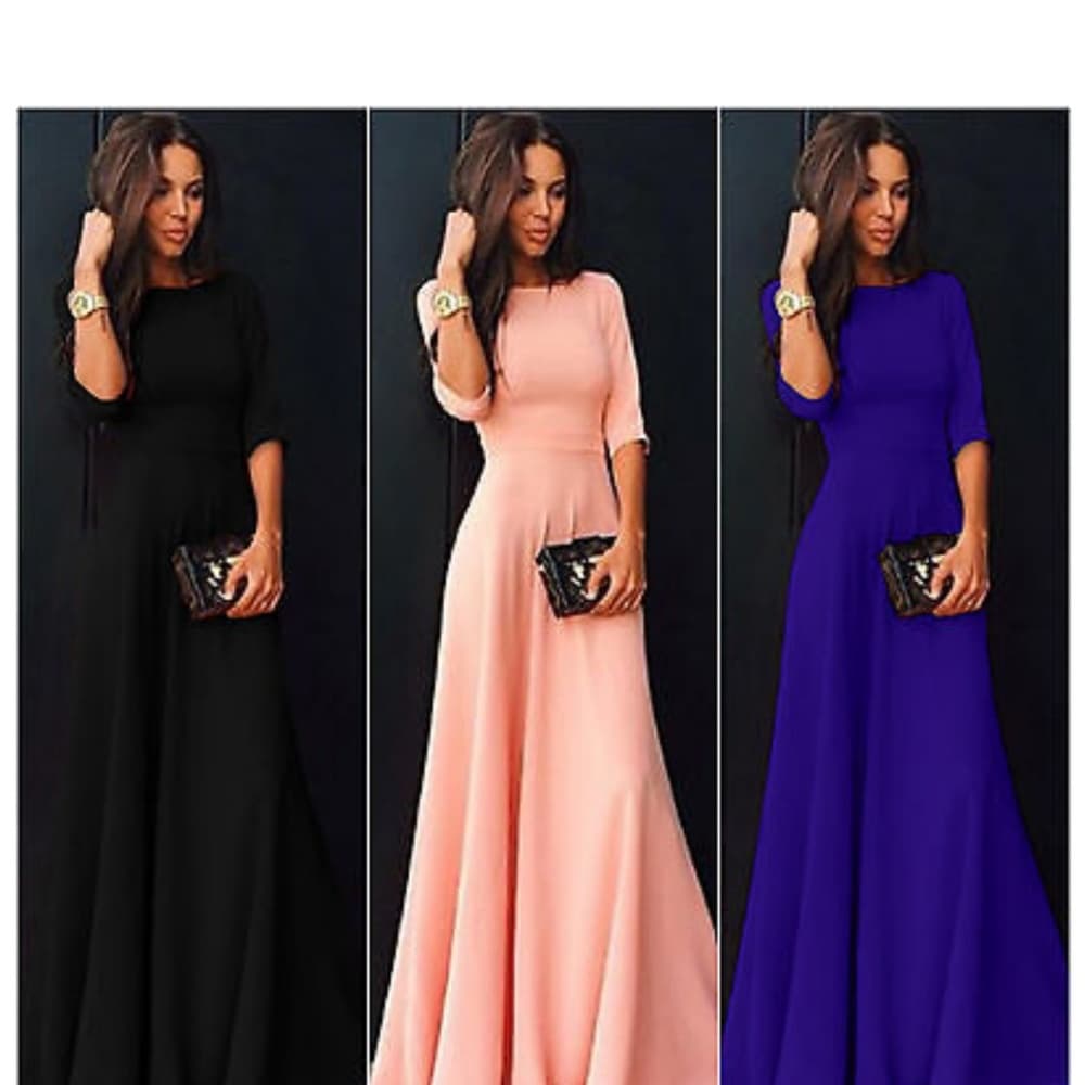 Long Chiffon Cocktail Dress