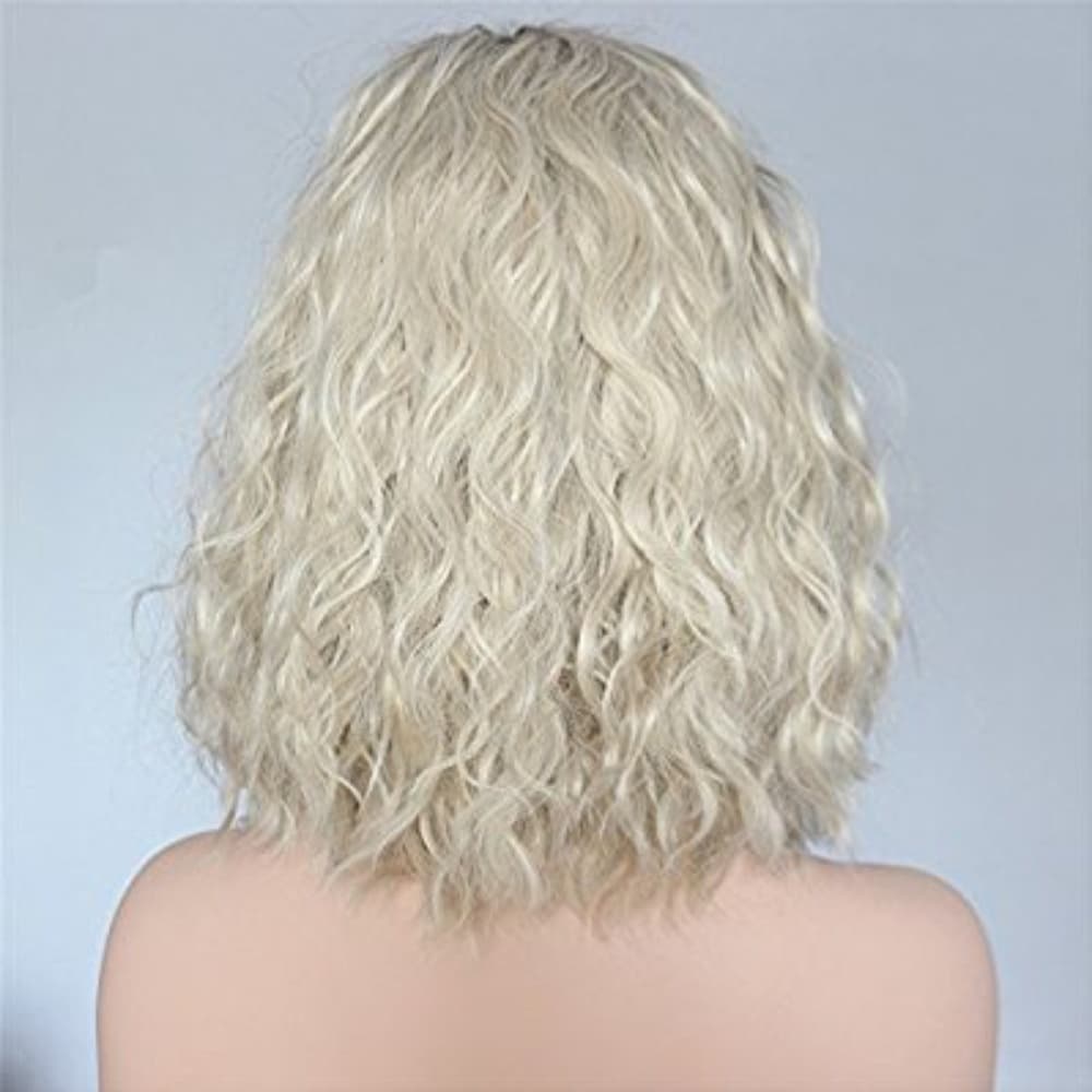 Ombre Blonde Shoulder Length Curly Wave Wig - Thumbnail 3
