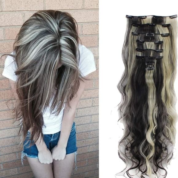 Blonde Brownish Clip in Extension - Thumbnail 2