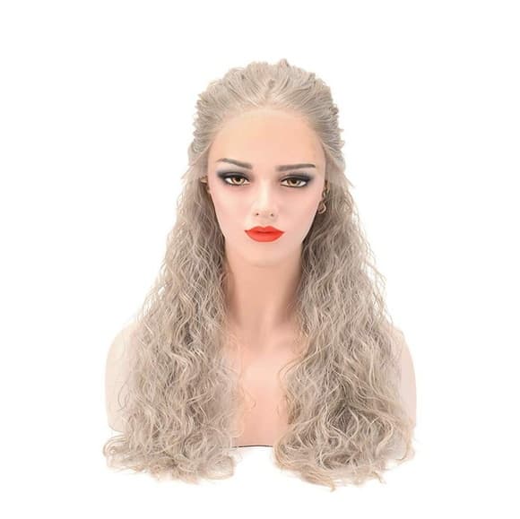 Silvery White Lace Front Wig 20 inches!! - Thumbnail 6
