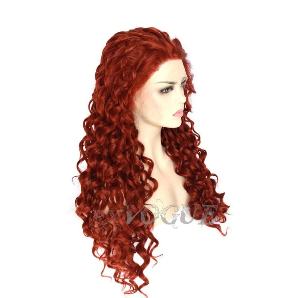 Red Beauty Curly Lace Front Wig - Thumbnail 7