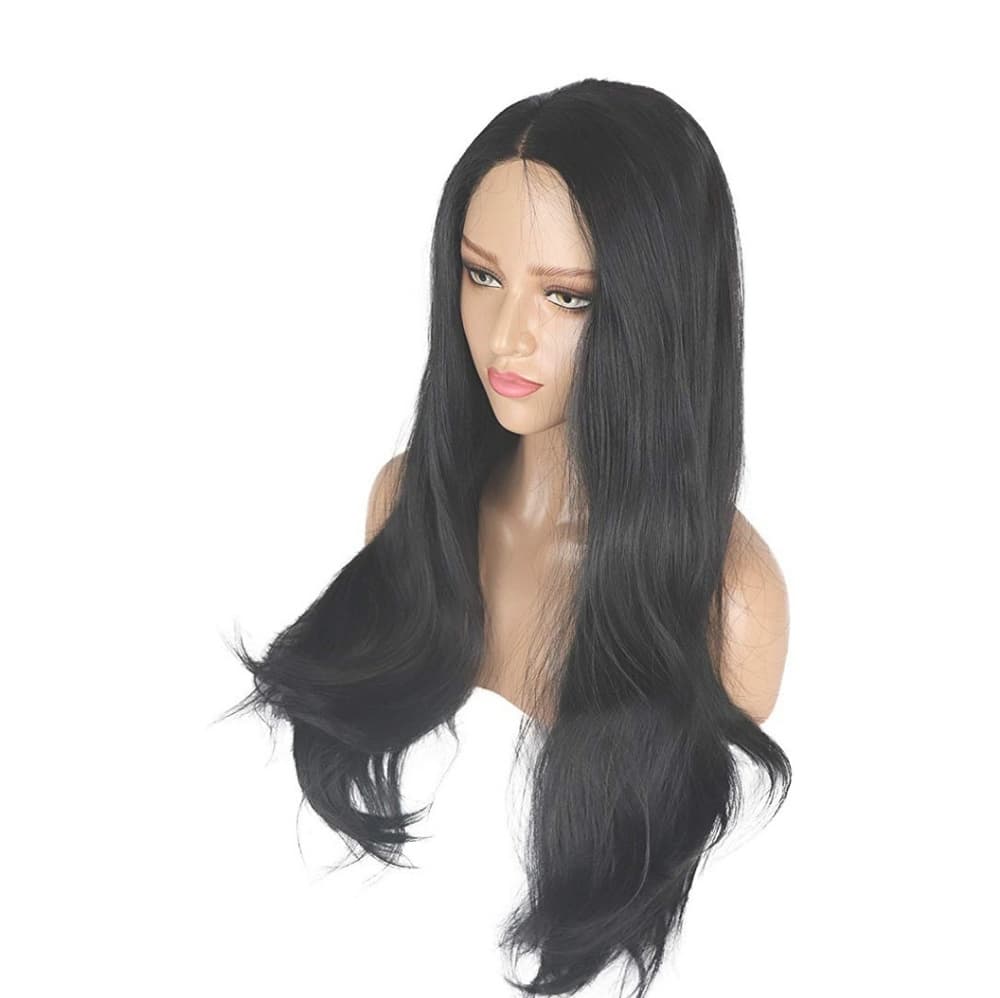 Black Layered Wavy Beauty Lace Front Wig - Thumbnail 3