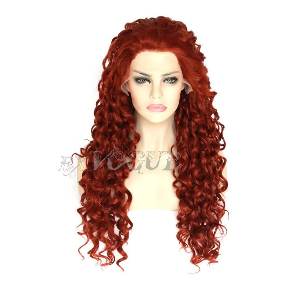 Red Beauty Curly Lace Front Wig - Thumbnail 4