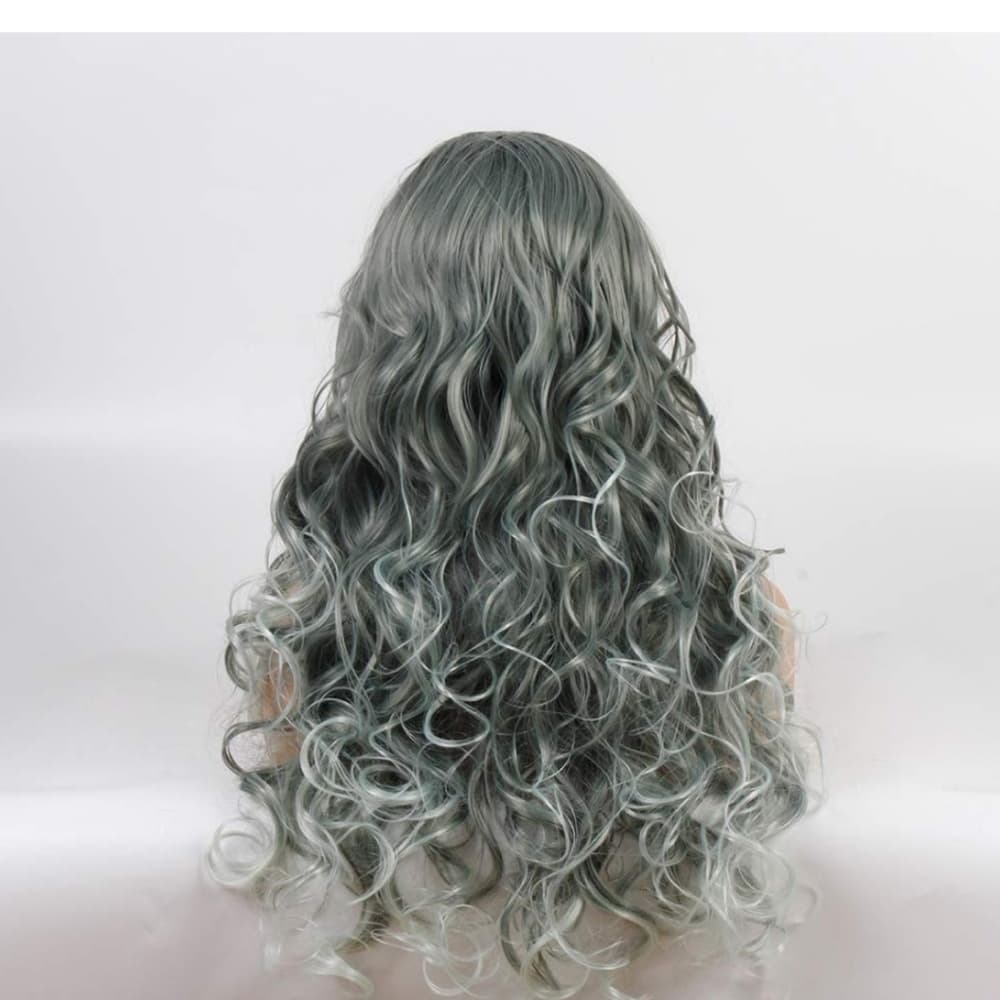 Grey Green Lace Front Wig - Thumbnail 2