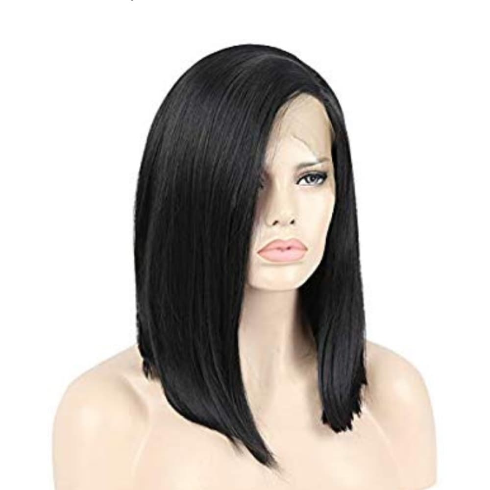 Human Hair Blend Bob Lace Front Wig - Thumbnail 2