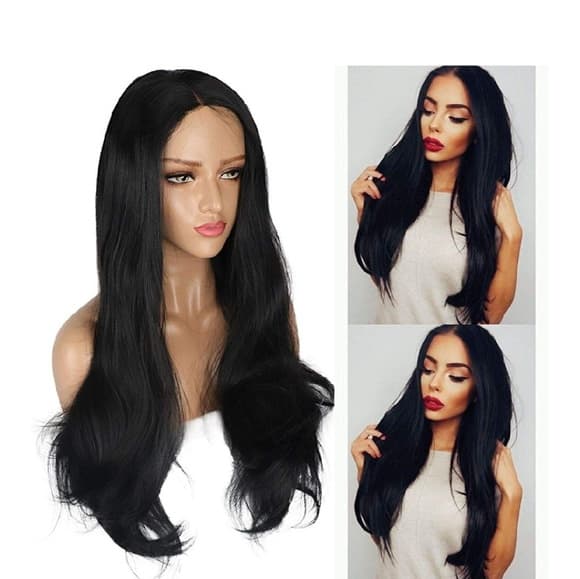 Black Layered Wavy Beauty Lace Front Wig - Thumbnail 8