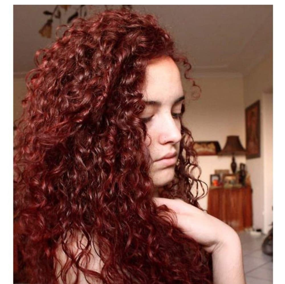 Red Beauty Curly Lace Front Wig - Thumbnail 3