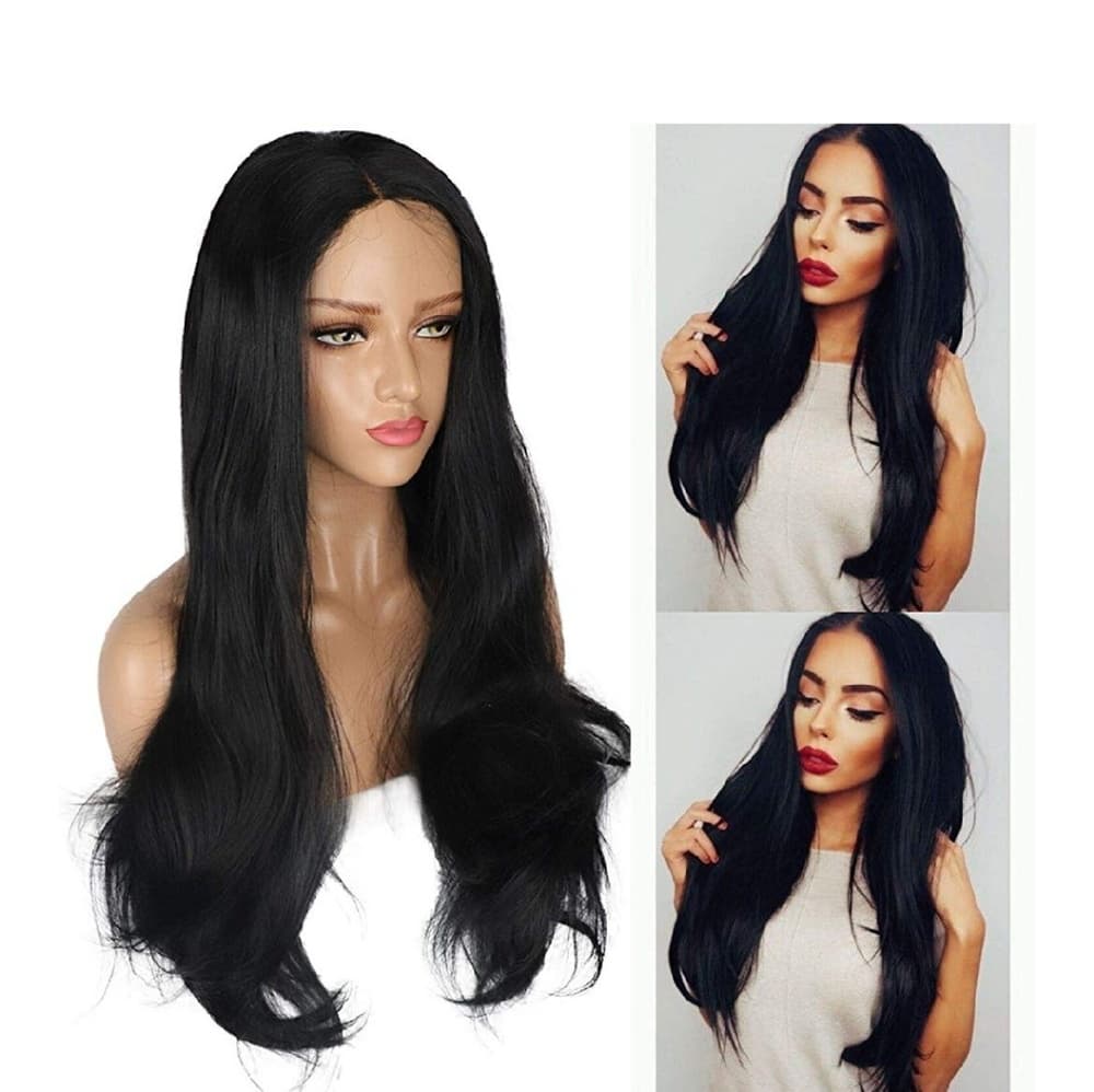 Black Layered Wavy Beauty Lace Front Wig - Thumbnail 7