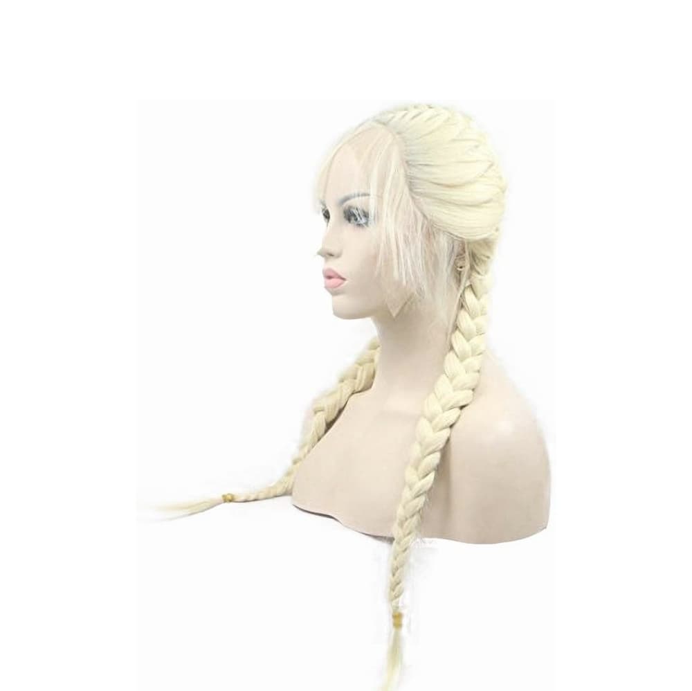 Bleach Blonde Pigtail Lace Front Wig
