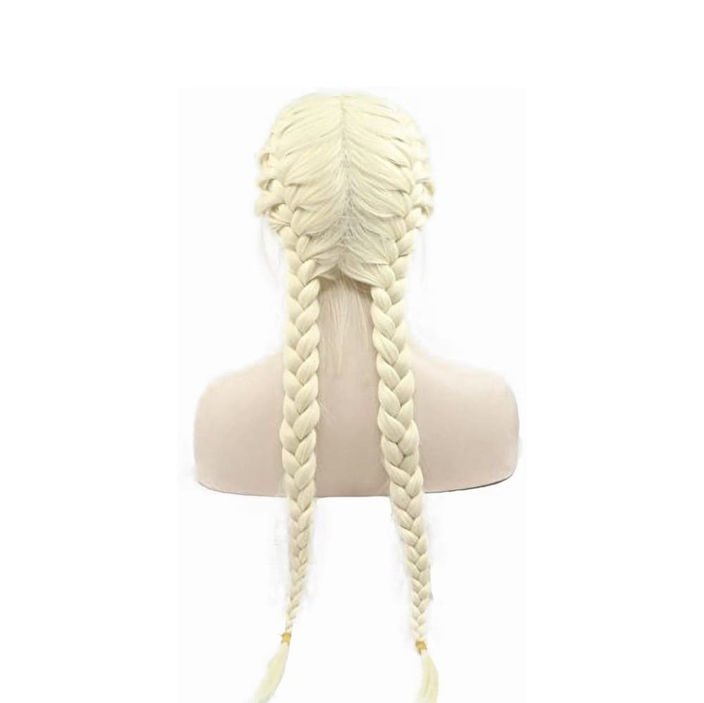 Bleach Blonde Pigtail Lace Front Wig - Thumbnail 2