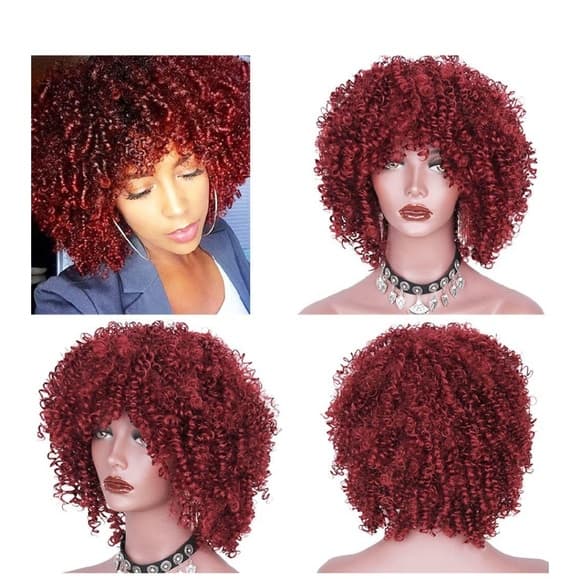 Red Beauty Curly Lace Front Wig - Thumbnail 5