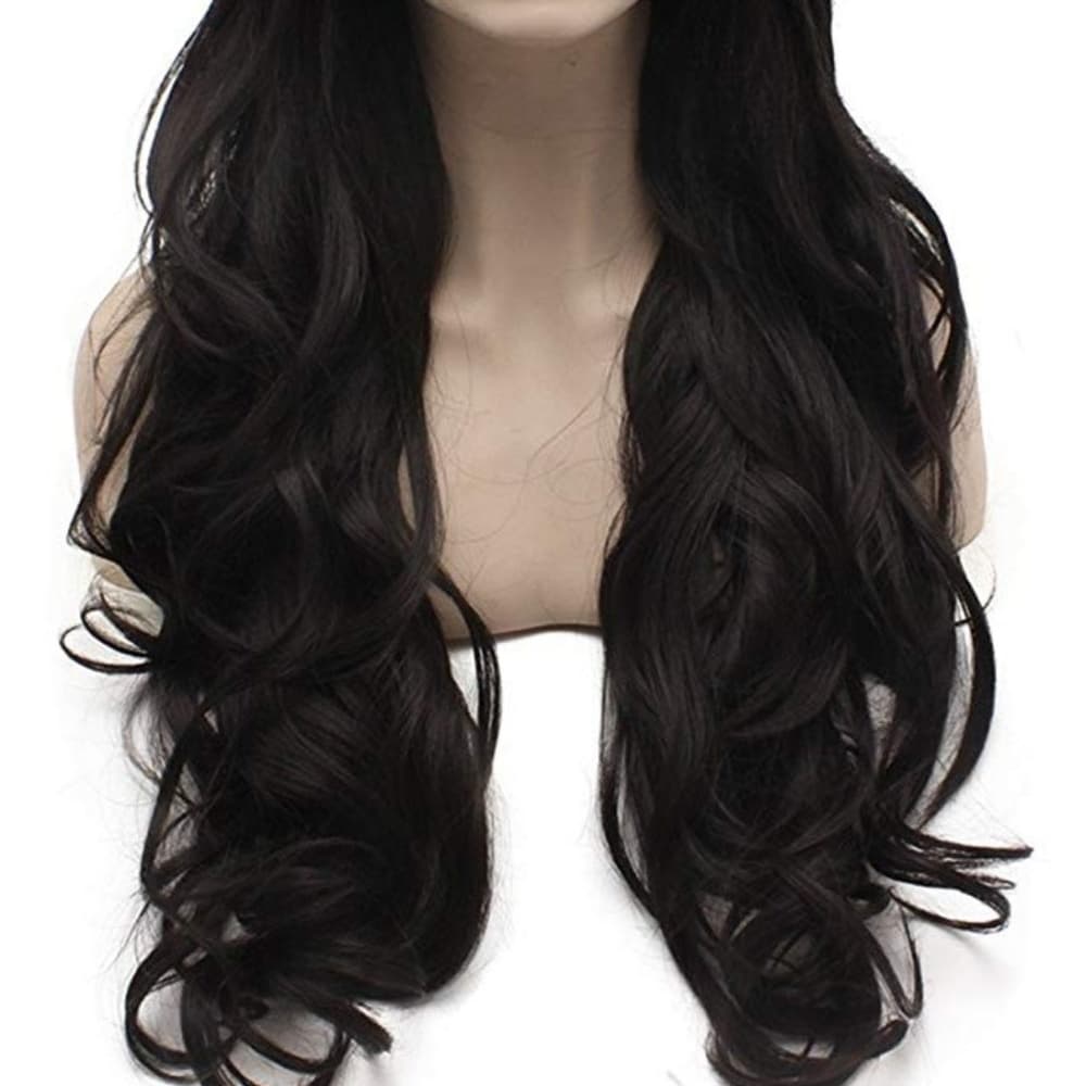 Chocolate Brown Wavy Beauty Lace Front Wig - Thumbnail 7