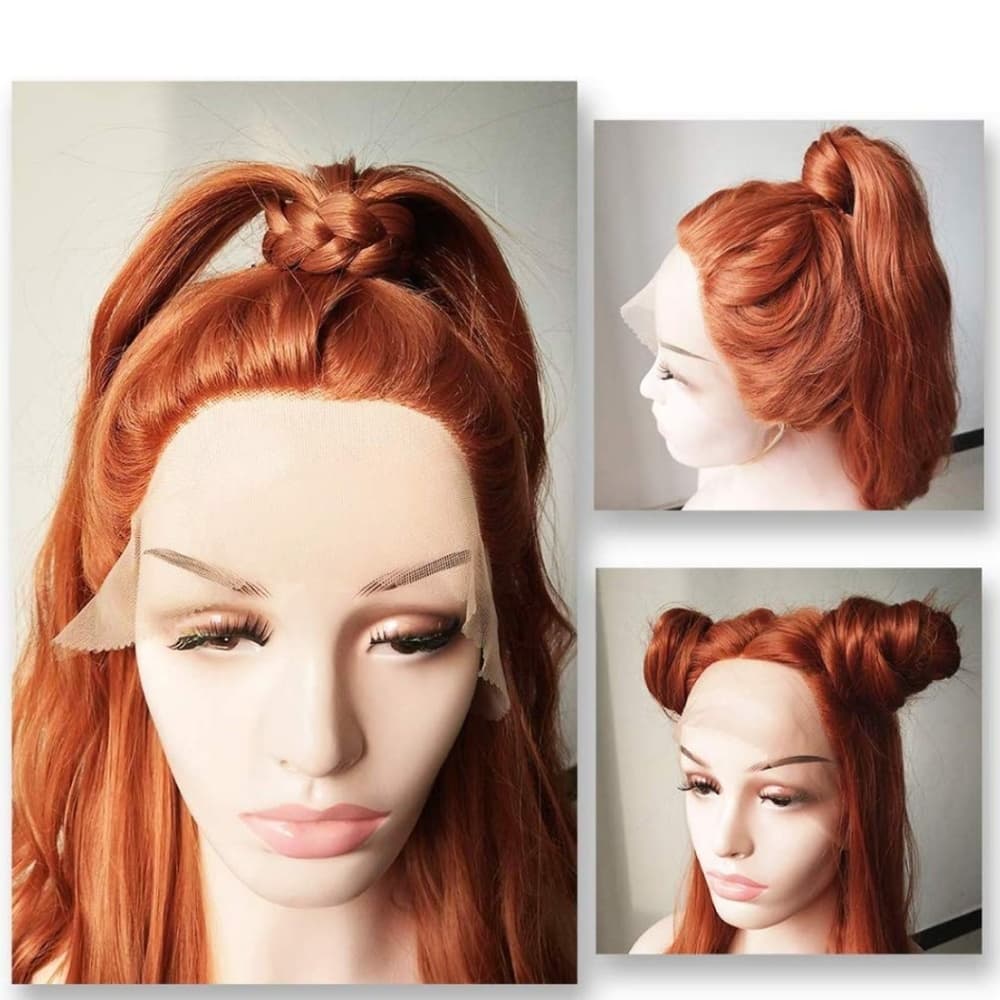 Copper Red Long Lace Front Wig - Thumbnail 2