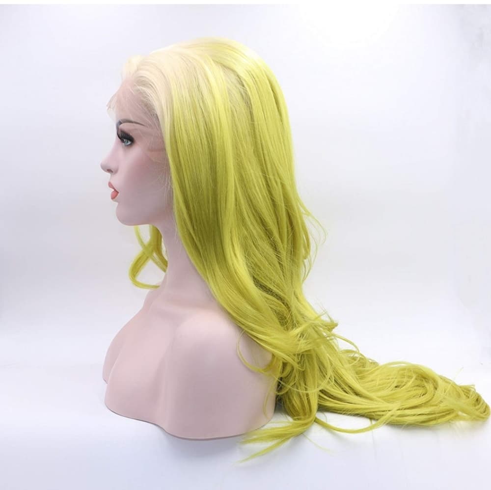 Ombre White Yellow Lace Front Wig - Thumbnail 2