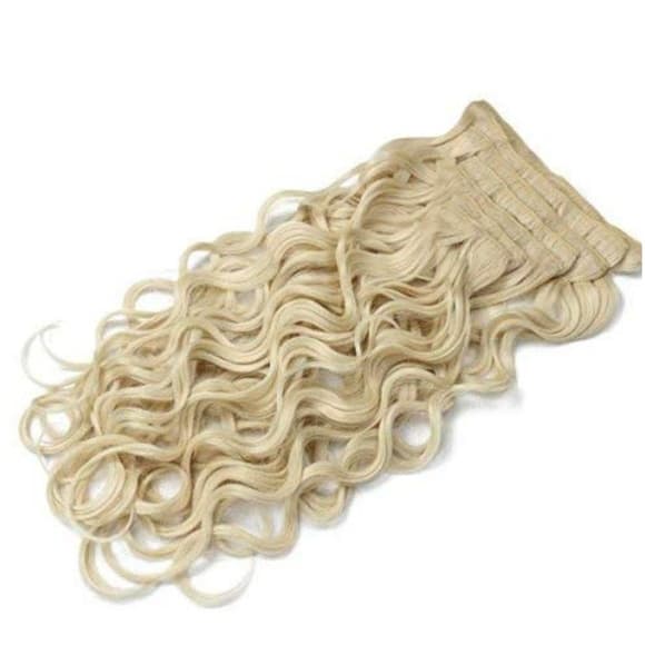Blonde Wavy Full Head clip in Extension - Thumbnail 4