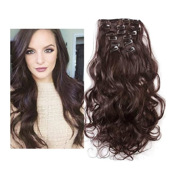 Medium Brown Full Head clip in Extension - Thumbnail 3
