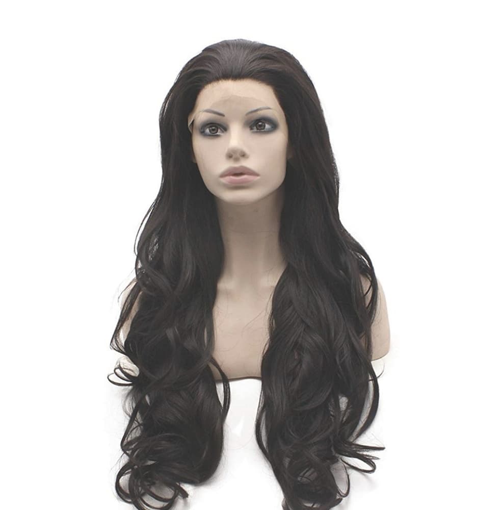 Chocolate Brown Wavy Beauty Lace Front Wig - Thumbnail 2