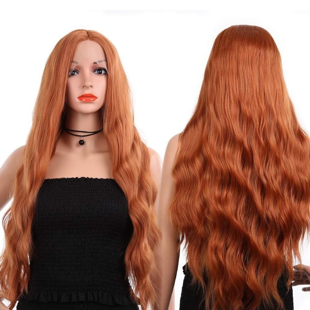 Copper Red Long Lace Front Wig - Thumbnail 6