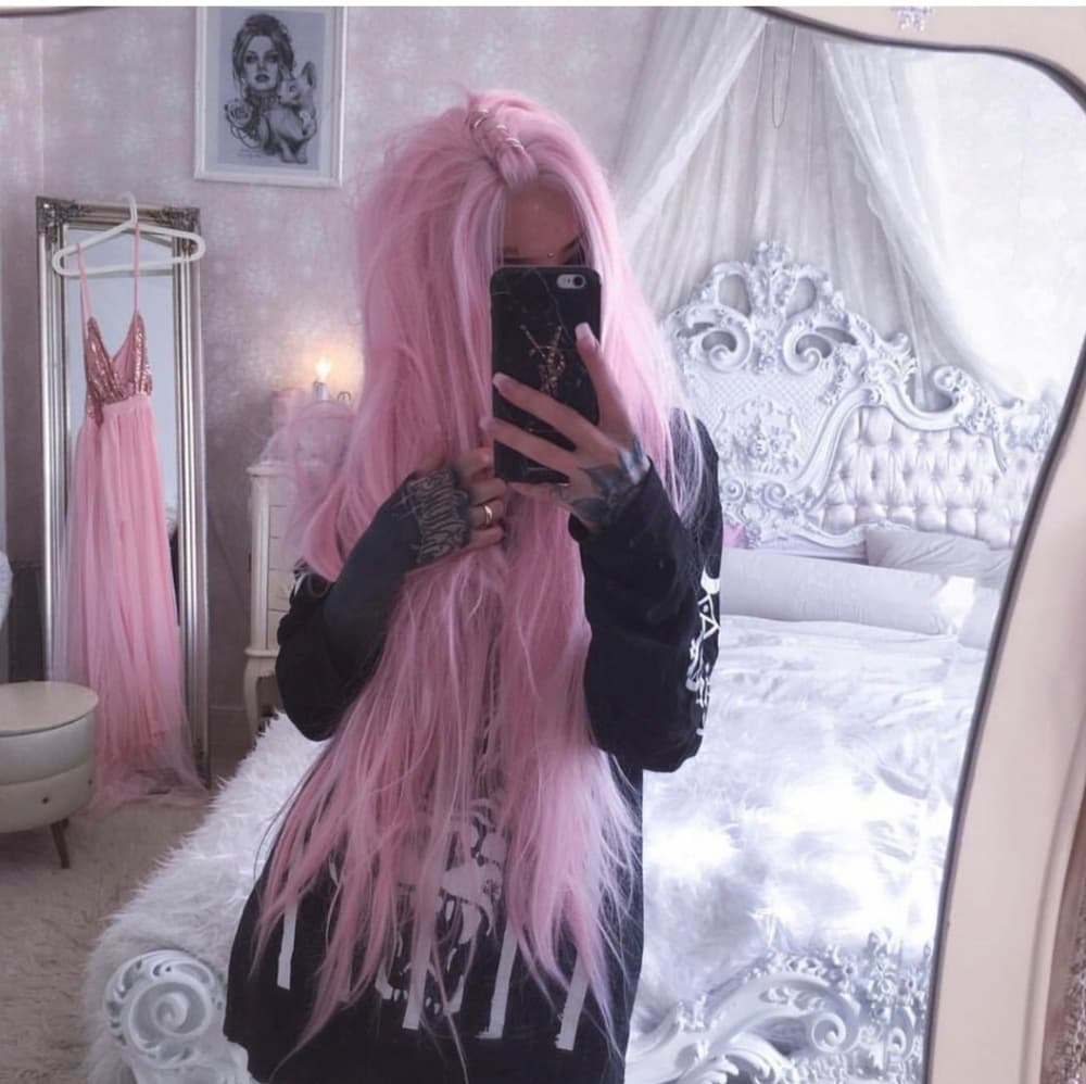 Pink Lace Front Wig - Thumbnail 3