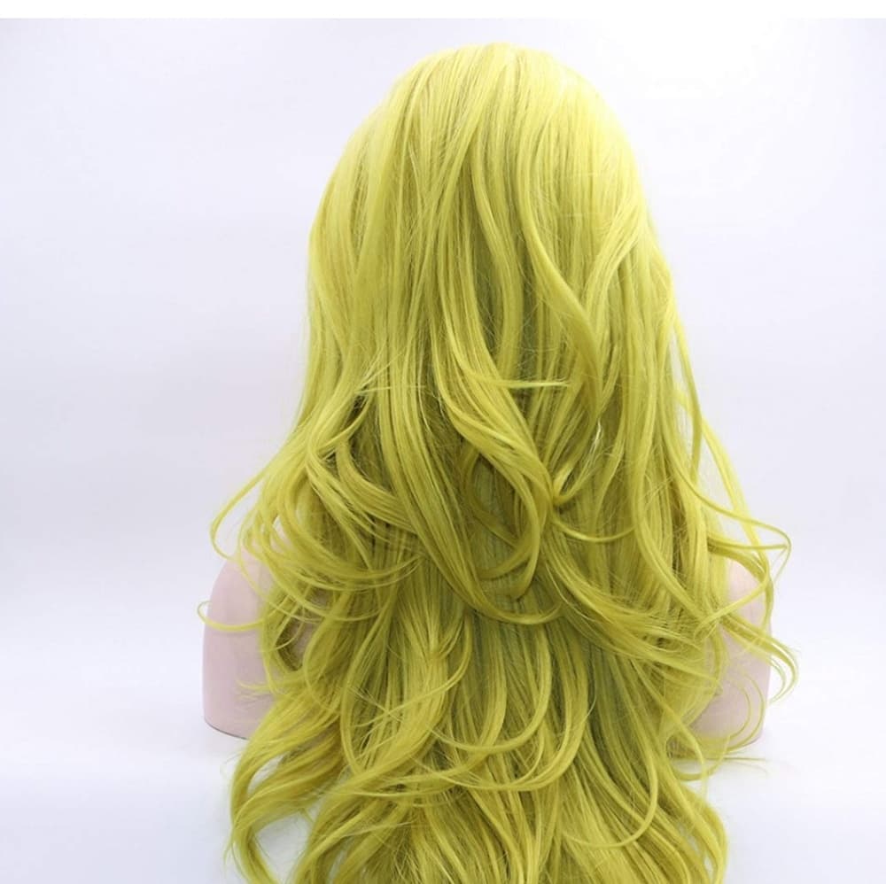 Ombre White Yellow Lace Front Wig - Thumbnail 5