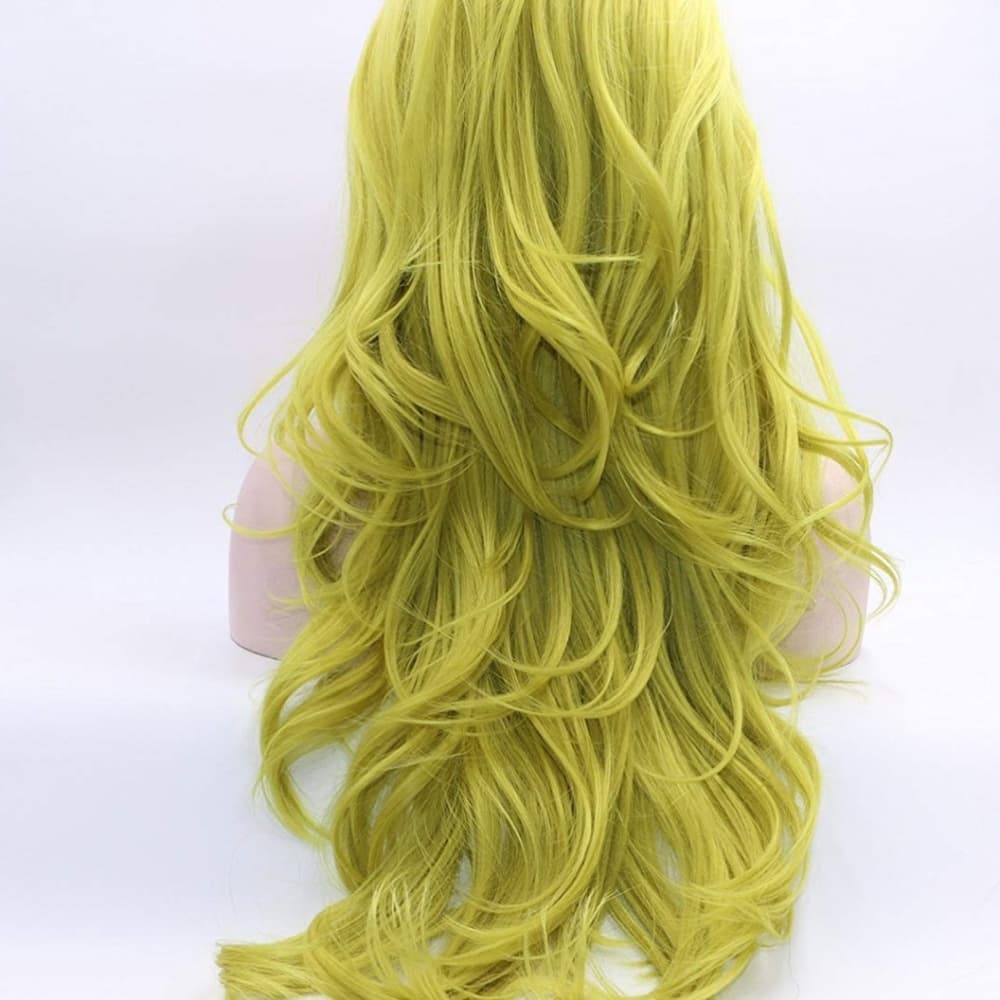 Ombre White Yellow Lace Front Wig - Thumbnail 3