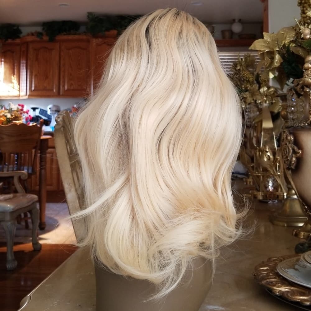 Ombre Black Blonde Brazilian Human Lace Wig - Thumbnail 5