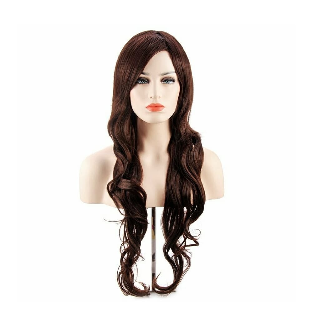 Dark Brown Glomorous Curly Wave Wig - Thumbnail 4