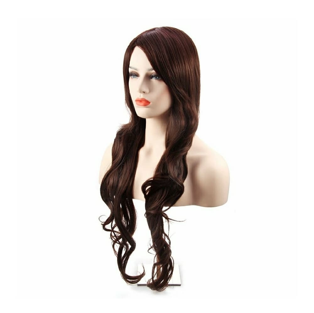 Dark Brown Glomorous Curly Wave Wig - Thumbnail 3
