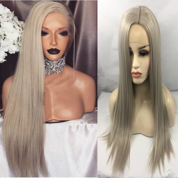 Gray Blonde Lace Front Wig - Thumbnail 2