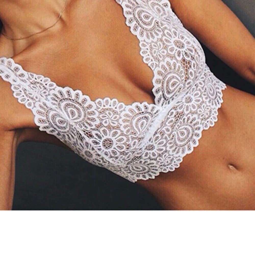White Beauty Bralette Set Two Piece - Thumbnail 3
