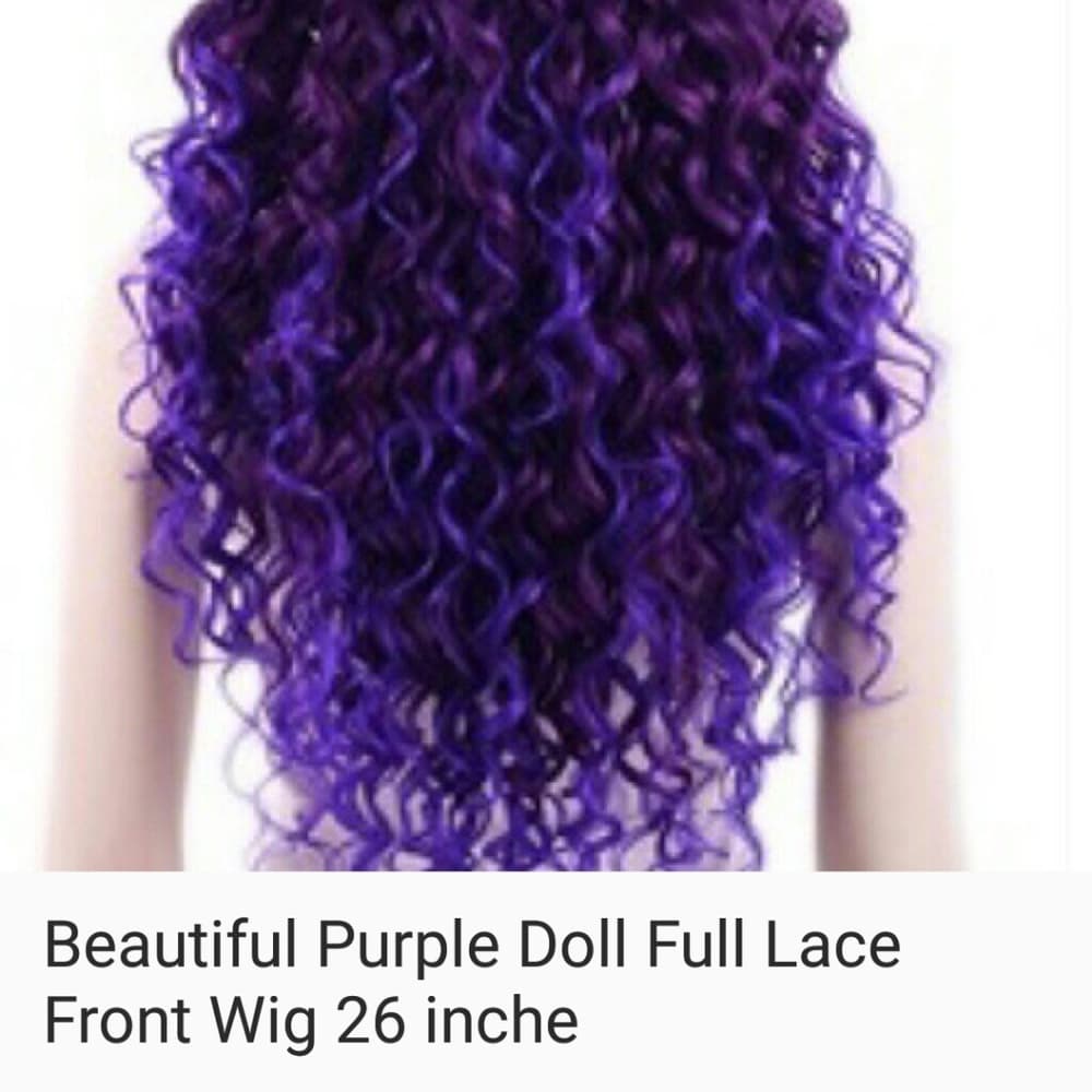 Purple Beauty Doll Lace Front Wig - Thumbnail 5