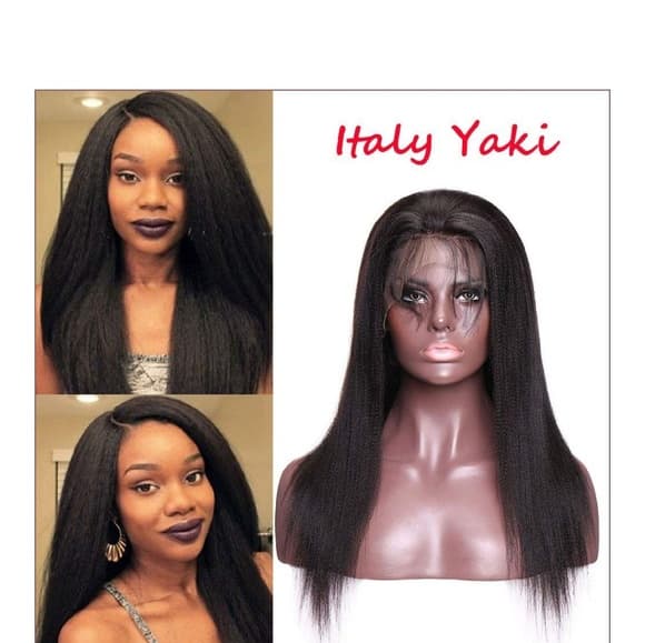Virgin Italian Yaki Remy Human Hair Lace Wig - Thumbnail 6
