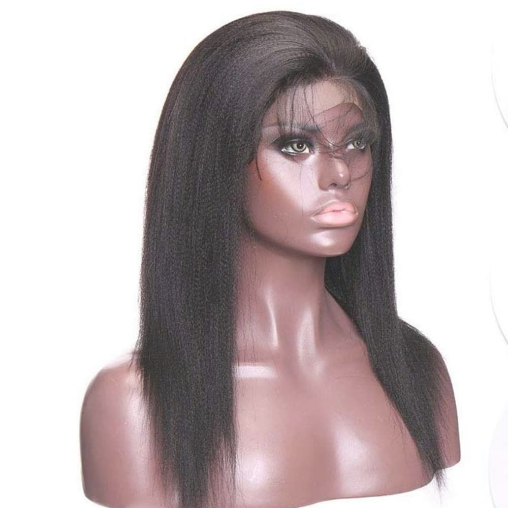 Virgin Italian Yaki Remy Human Hair Lace Wig - Thumbnail 2