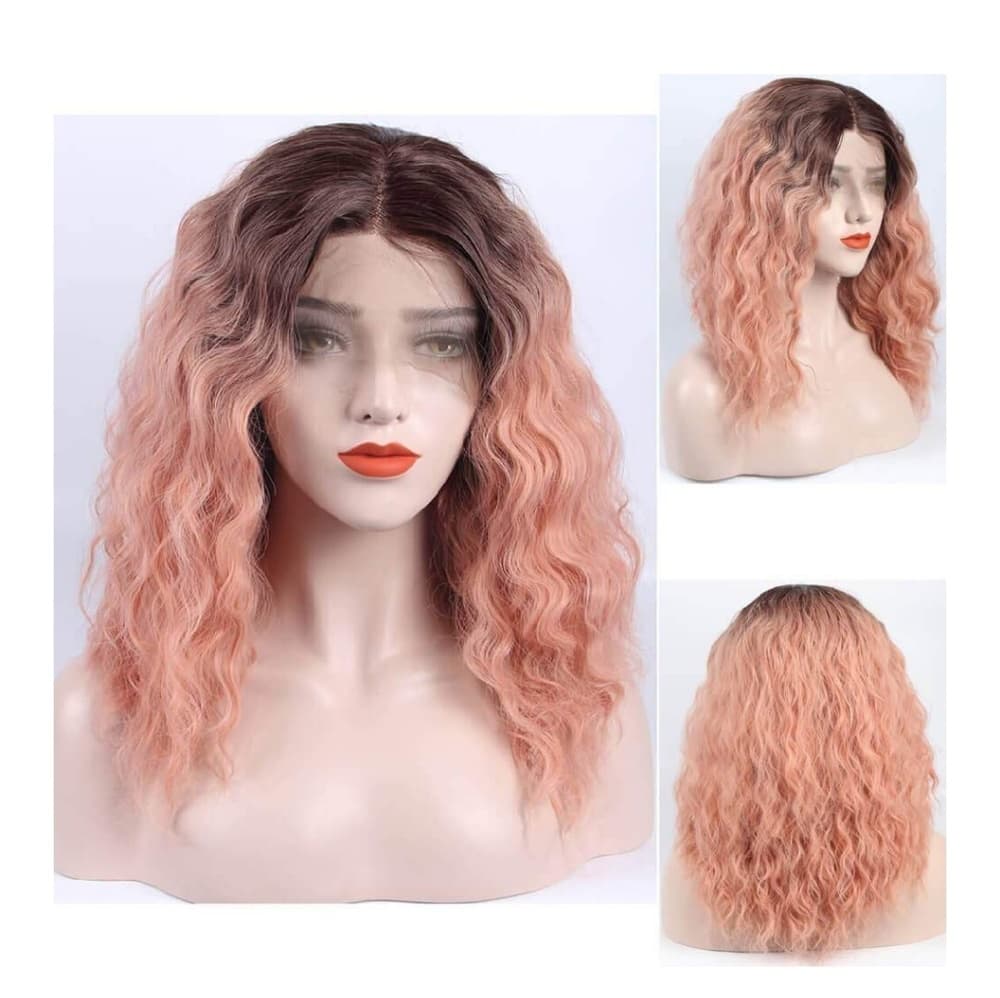 Ombre Pink Beauty Lace Front Wig - Thumbnail 7