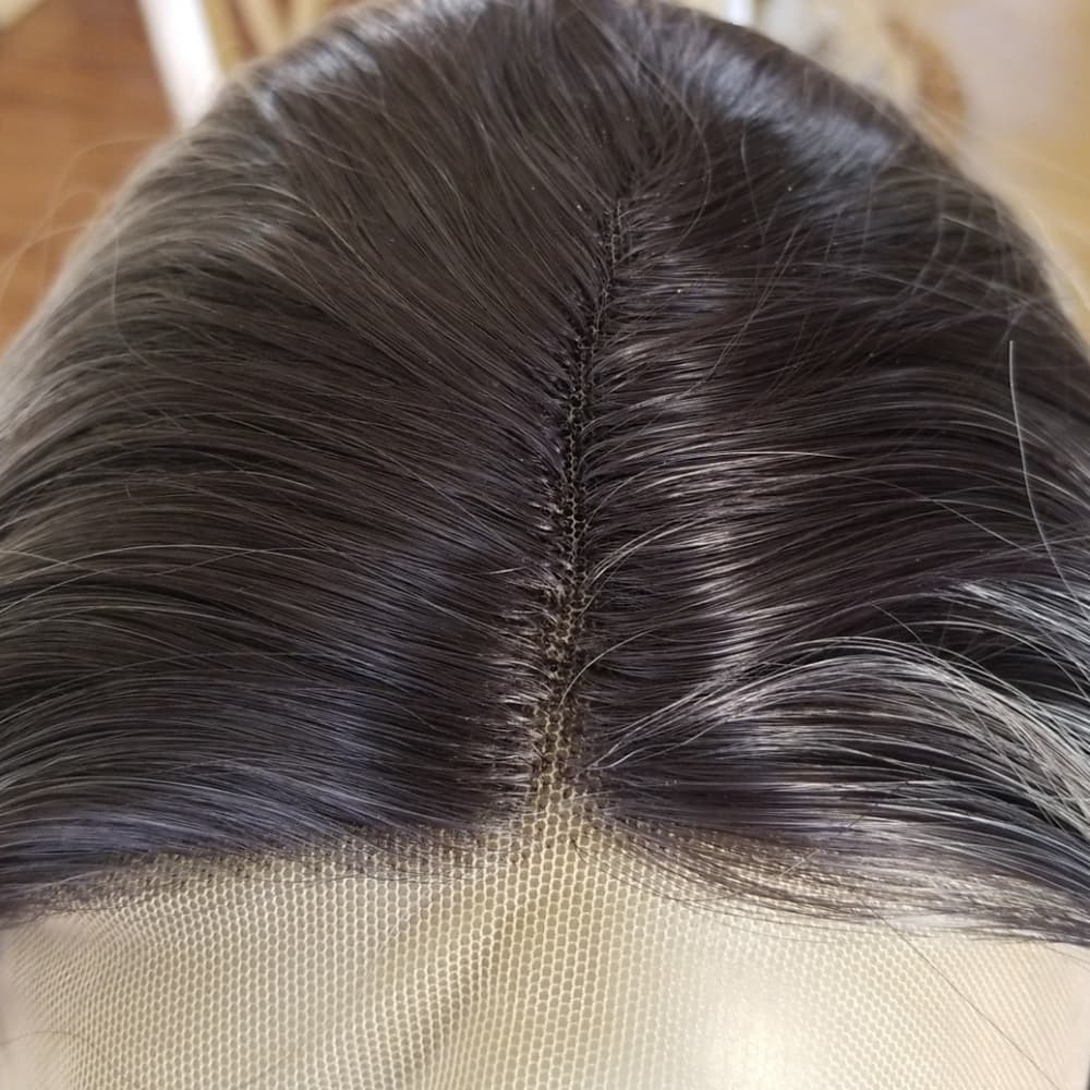 Ombre Black Gray Beauty Lace Front Wig - Thumbnail 5