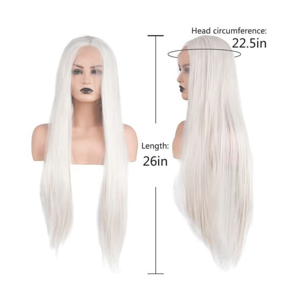 White Blonde Lace Front Wig - Thumbnail 7